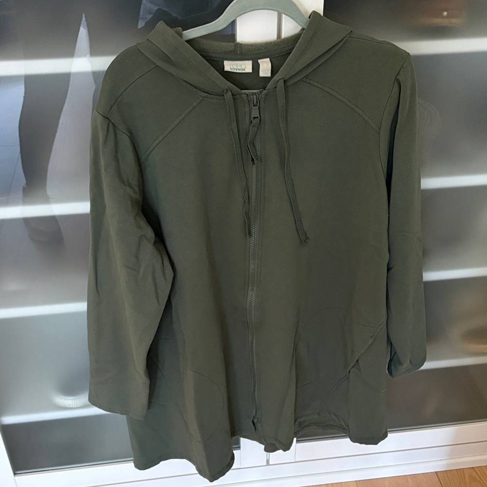 LOGO Lounge Olive Zip-Up Hoodie - XL